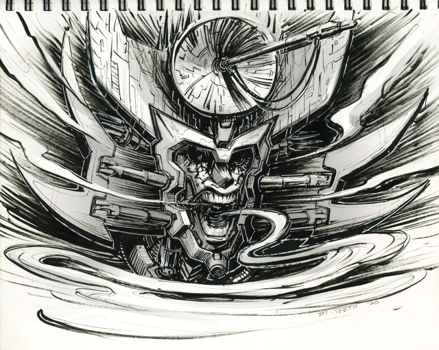 Just playin’ around with inks, felt like drawing Sunder again - I mean, he’s perfect for spooky day right??