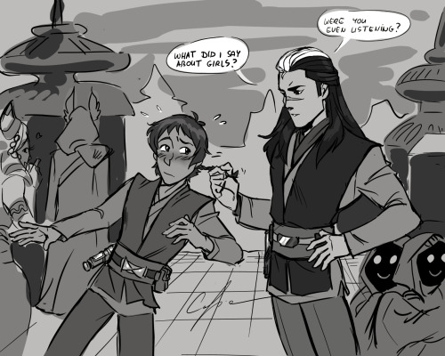 Another version of the starwars!au!Blayz is not exactly a very good Jedi!Master (because he is a fli
