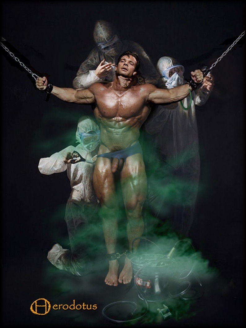 Superman captive .In total suffering Â by kryptonite torture .