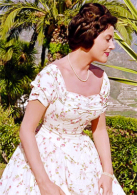 ladywolfsmal:♡ costumes in the sissi trilogy  –  41/50 ♡countess bellegarde’s floral white dress