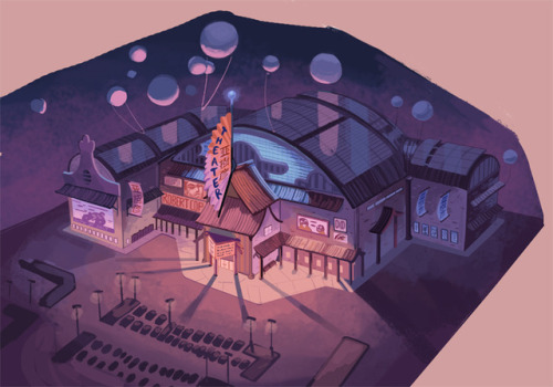 loopy-lupe:  Building designs (In the project, we were supposed to pick a fictional universe and design three buildings that could fit in it- I thought big hero 6 would be a good challenge!)