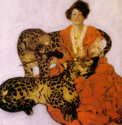 leprincelointain:Sarah Stillwell Weber (1878-1939), Woman with Leopards.