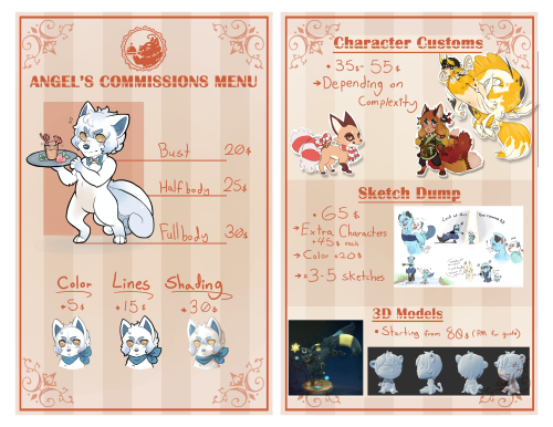 floofangel:Updated commissions sheet!I’ll be offering 3D art commissions on the reg now as wel