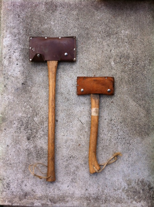 Found these axes at the Goodwill today. The smaller is a Norlund Saddle Cruiser (double headed) and 