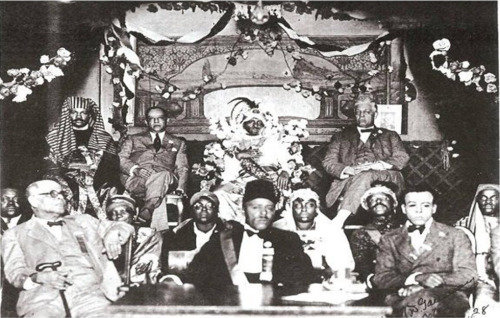 Noble Drew Ali pictured with Moorish Masons &amp; Chicago's Finest Top Politicians Cir
