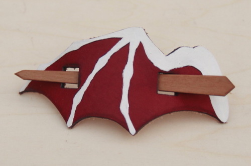 Oh Wow I Forgot To Post These. I Made Some New Leather Barrettes In The Shape Of Dragon Wings! Ive Been
