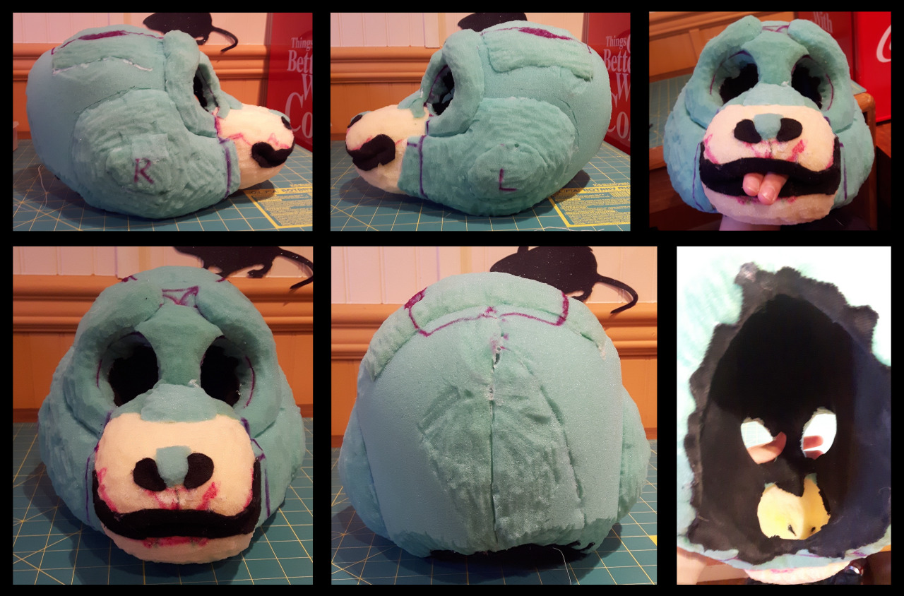 2nd fursuit head! Foam base wip : r/FursuitMaking