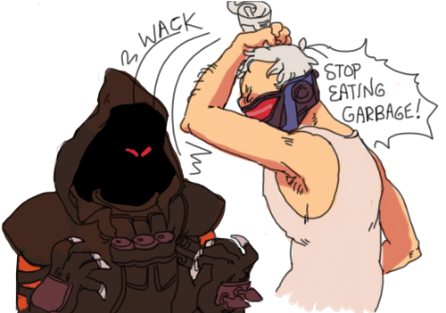 kawaiisideboob:doodles from today of reaper being fucking stupid