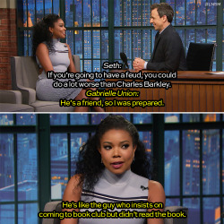 latenightseth:Gabrielle Union’s Twitter war with Charles Barkley was pretty intense. 