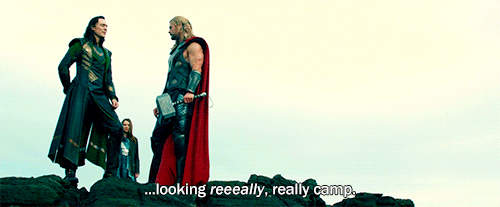 seaofolives:Tom and Chris moments in Thor: The Dark World gag reel → Campy ChrisAnd Nat Portman look
