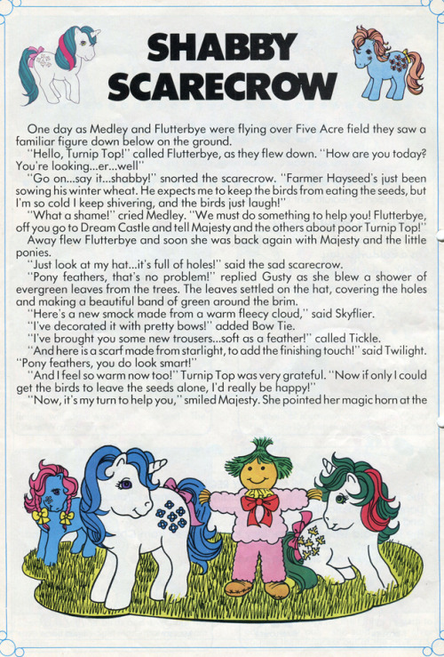 G1 My Little Pony comic #9, 1986 - “Shabby Scarecrow”