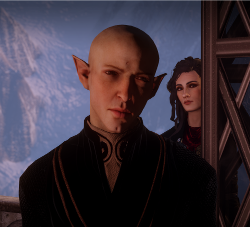 unhealthynpcobsession:“Ar lath, ma vhenan.” So why does Solas look so upset?While replaying the balc