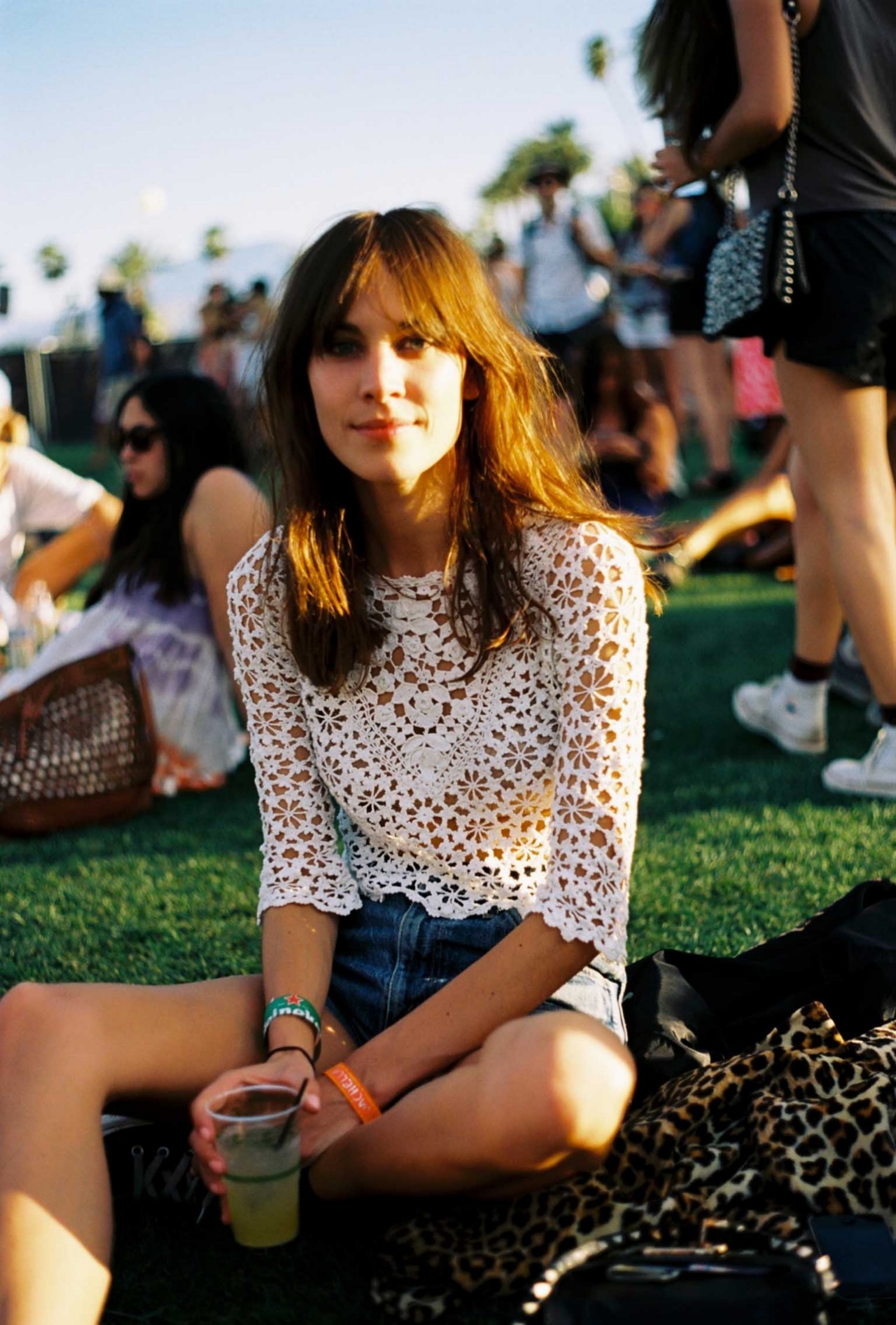 miss-sheffield:  Alexa in some pretty crochet watching Violent Femmes from the VIP