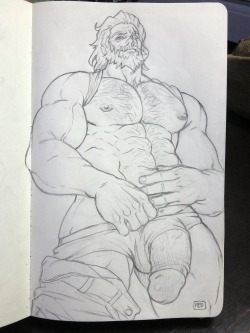 redgart:  New study sketch,  daddy reinhardt for y'all  I was studying  a perpective pose but still looks kinda off haha, anyway hope you guys like it 