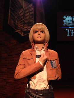  Armin &amp; Mikasa&rsquo;s Clonoid models from Universal Studios Japan&rsquo;s SNK THE REAL Exhibition! (Source)  Levi&rsquo;s can be seen here.