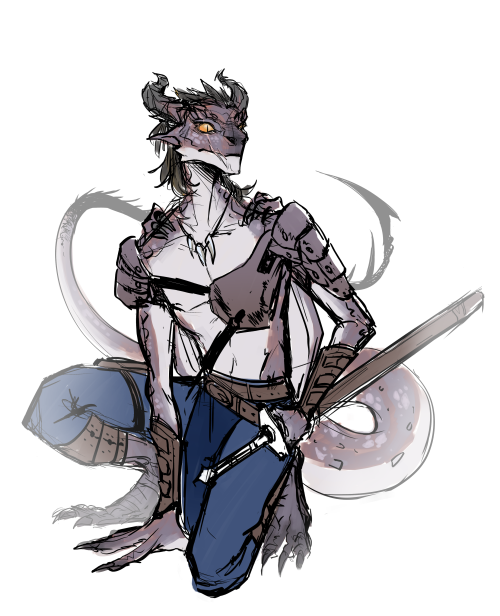 OH YEAH I AM IN D&D CAMPAIGN, A DREAM COME TRUE! HA!here’s my boy, Karlos, a Wyvern-Blood (homeb