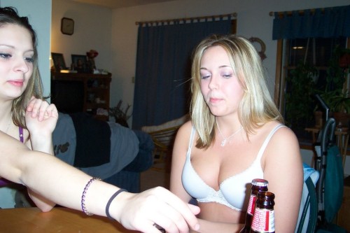 First sequence in a particularly awesome Strip Poker set: Getting to know the three girls from this 