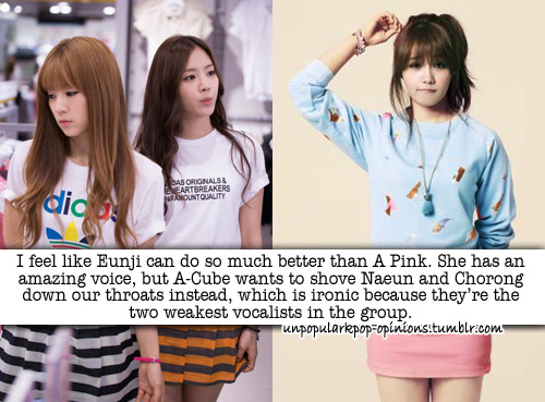 unpopularkpop-opinions:I feel like Eunji can do so much better than Apink. She hasan amazing voice, 