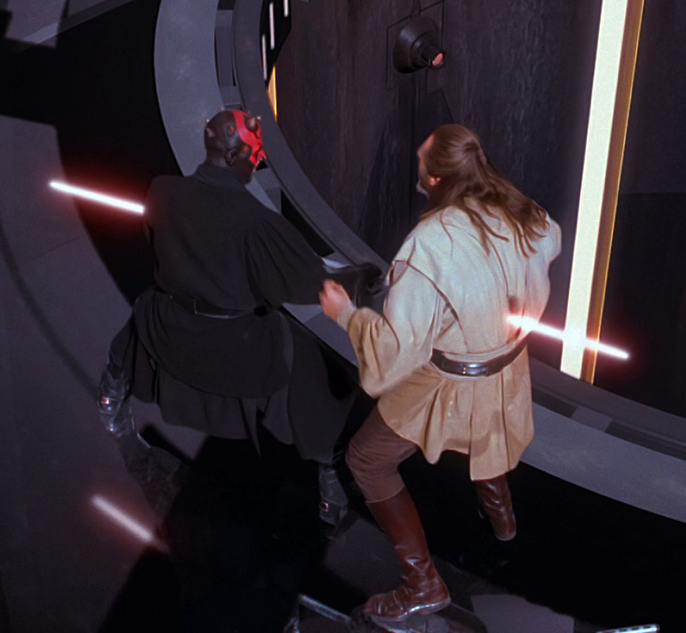 I see that Qui Gon Jinn is able to effortlessy pick Obi-Wan up. Does he  ever use that to his advantage or for fun in the future?