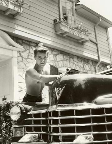 lifeinthe1940s:  Robert Wagner and his 1947 Cadillac. 