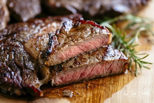 foodffs - GRILLED STEAK WITH A GARLIC BLACK PEPPER BROWN BUTTER...