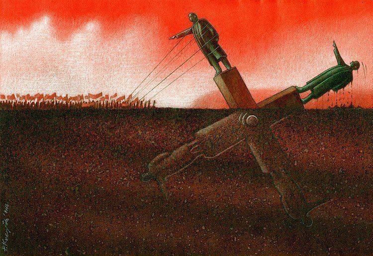 finofilipino:  Esperemos que esto no sea el futuro de Ucrania. Dibujo by Pawel Kuczynski.