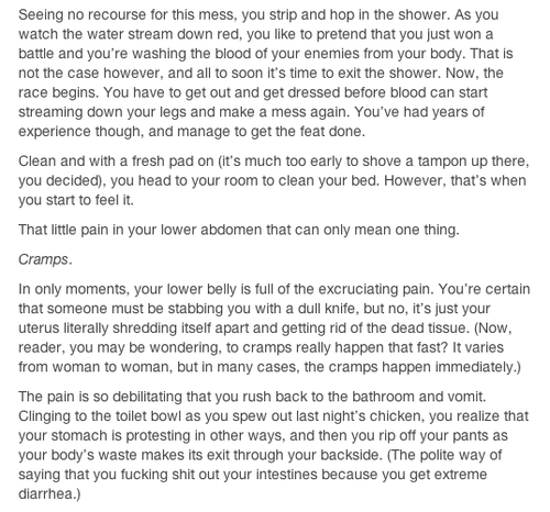 carryonwaywardfan:  Periods and Tumblr Part 1   @dommebadwolff23