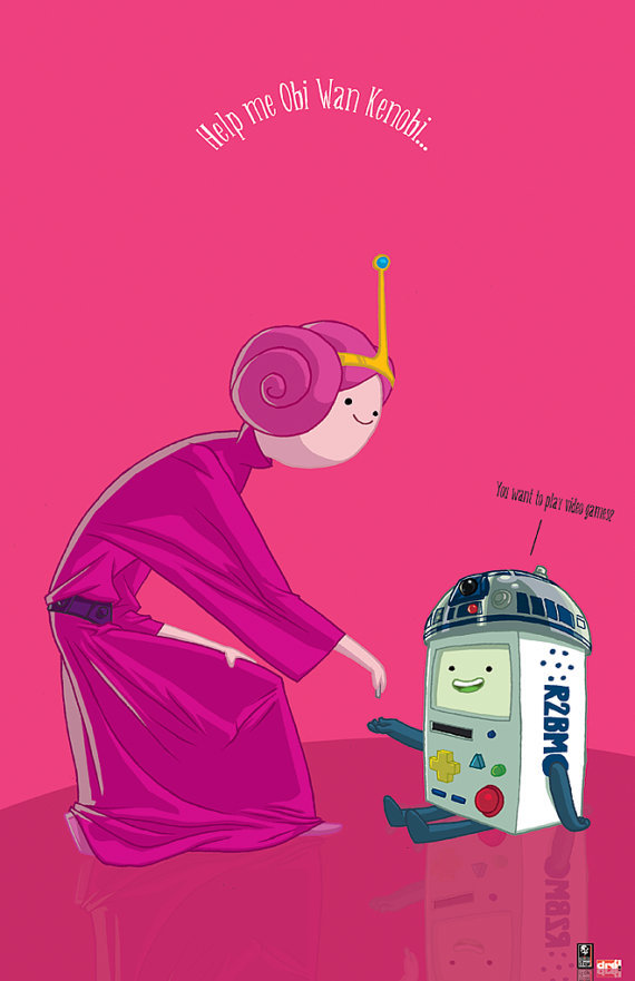 pixalry:  Adventure Time   Star Wars Mashup - Posters by Dre Lopez Available for