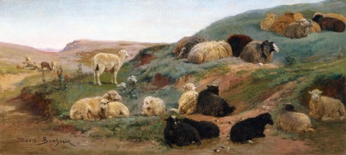 rosa-bonheur: Sheep in a Mountainous Landscape, Rosa Bonheur