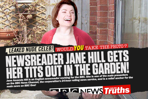 (via Leaked! News Reader Jane Hill Get Her Tits Out In The Back Garden (In Sexy Stockings Too))