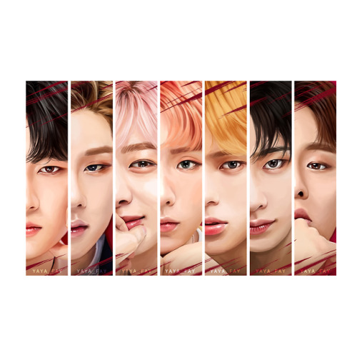 Monsta X OT7 I am going to print these strips as individual stickers for the Monsta X &ldq