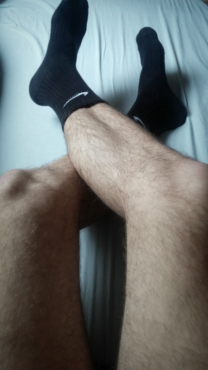 socksyboy:Just wanna share my Nike socks and Hairy legs with you guys.