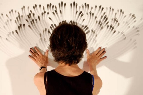 artchipel:  Judith Braun (USA) - Fingering (detail) New York-based artist Judith Braun has been working on her simple but beautiful series “Fingerings”, an ongoing project in which she uses walls as canvases to explore liberating, improvised strokes