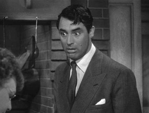 365filmsbyauroranocte:  “There’s a body in the windowseat!”Cary Grant in Arsenic and Old Lace (Frank Capra, 1944)  