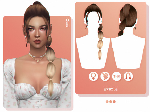 [EnriqueS4] Cass HairstyleNew MeshComes with 35 EA Swatches (Include Ombres)Shadow MapHat Compatible