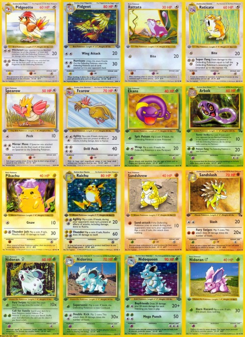 I actually have collected all but a few of these cards! Huge Pokemon fan as a kid. Probably still have them all! Haha!