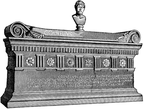 classicalmonuments: Sarcophagus of Lucius Cornelius Scipio Barbatus Tomb of the Scipios, Rome 298 BC