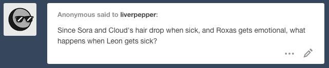 liverpepper:  Cloud: Only an idiot would pretend like he isn’t sick even if he’s