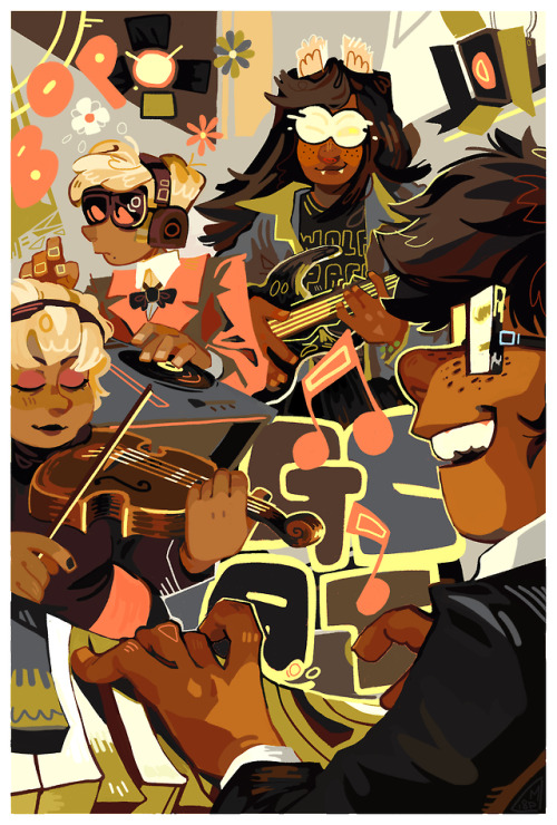 mordhiobhail:heres my full piece for the @betakidzine! its the kids… [chief wiggum voice] Jamming.th