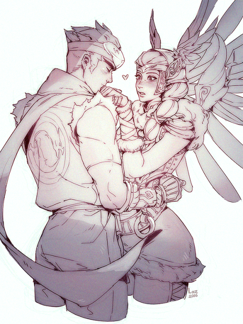 Genj/Mercy commission for Nancy! boy do I love being able to draw Mercy so much