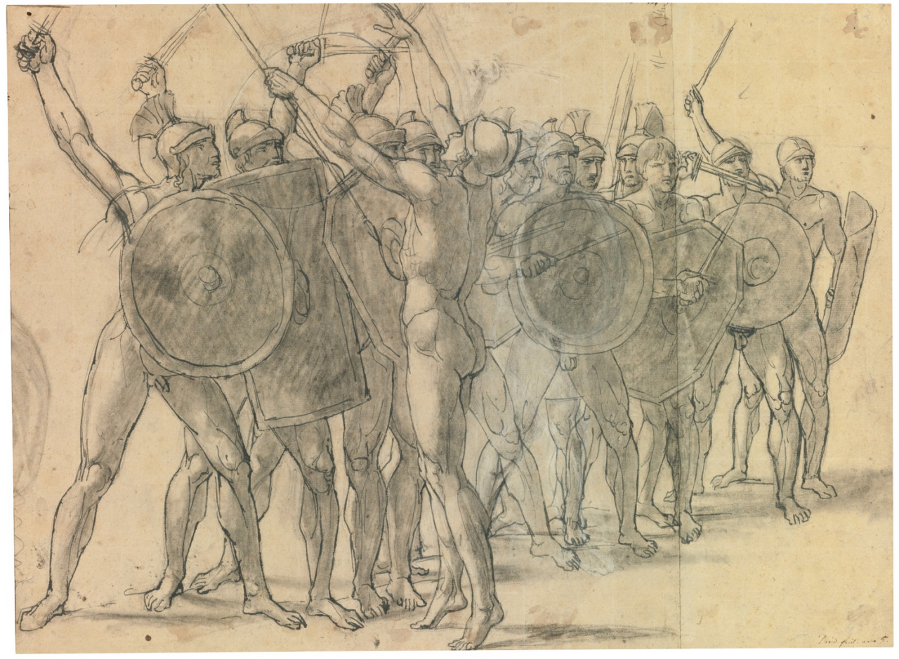 Jacques-Louis David (1748-1825), Nude Soldiers Gesticulating with their Weapons,