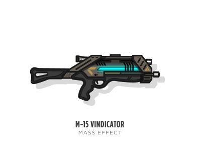 theomeganerd:  Game Guns Featuring: Dead Space // Gears of War // Halo // Mass Effect by Michael Lanning | Dribbble