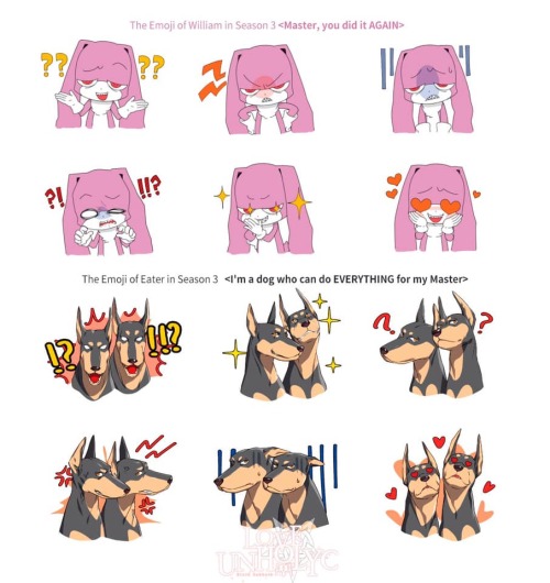 William and Eater’s emojis for Season 3 have been unveiled! Ahhh they’re so cute, bunny slippers and