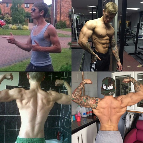 quadnation:Danny Walker’s transformation  Damn that’s a tiny waist