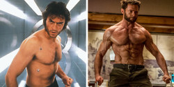 kvotheunkvothe:  cosplaysleepeatplay:  Didn’t realize how much Hugh Jackman has changed since his first appearance as Wolverine.  Hugh’s jacked, man. 