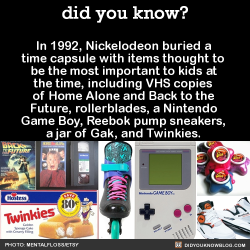 did-you-kno:   Other items from the capsule include: CDS: Please Hammer, Don’t Hurt ‘Em by MC Hammer and Michael Jackson’s Dangerous album.   PHOTOS OF THINGS TOO BIG (OR ALIVE) TO FIT INSIDE: Bicycles, planes, trains, cars, politicians and celebrities.