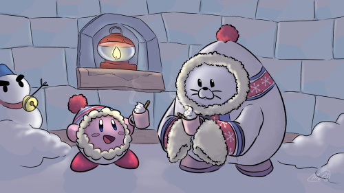 Here’s an art piece I did for my friend Jack’s videogame holiday remix (here)! He comboed a Kirby th