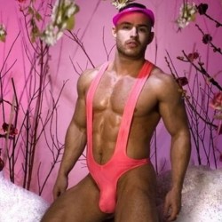mugler88:  A beautiful day in NYC. The Candy Thong at www.slickitup.com Photographed by Aaron Cobbett modeled by Chase Hostler