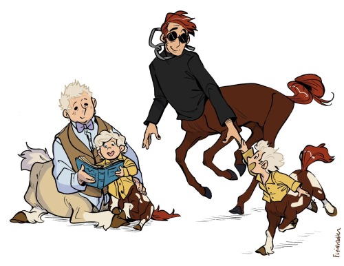 The Last Centaurs, Aziraphale And Crowley, And Their Little Foal Orion