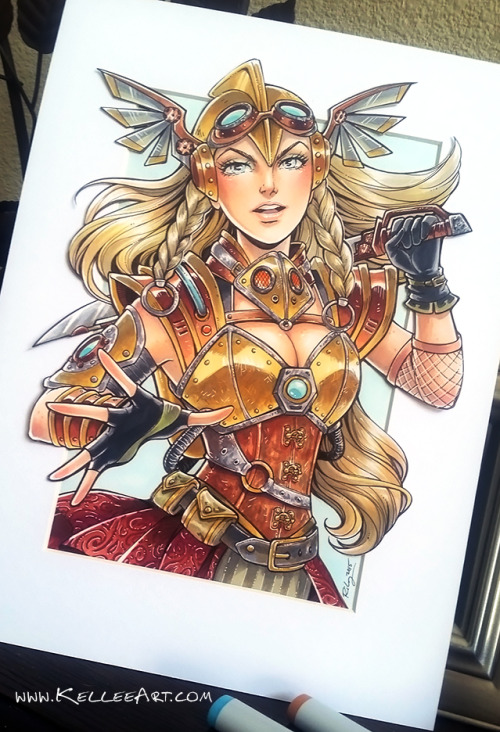 Steampunk Valkyrie Commission by KelleeArt